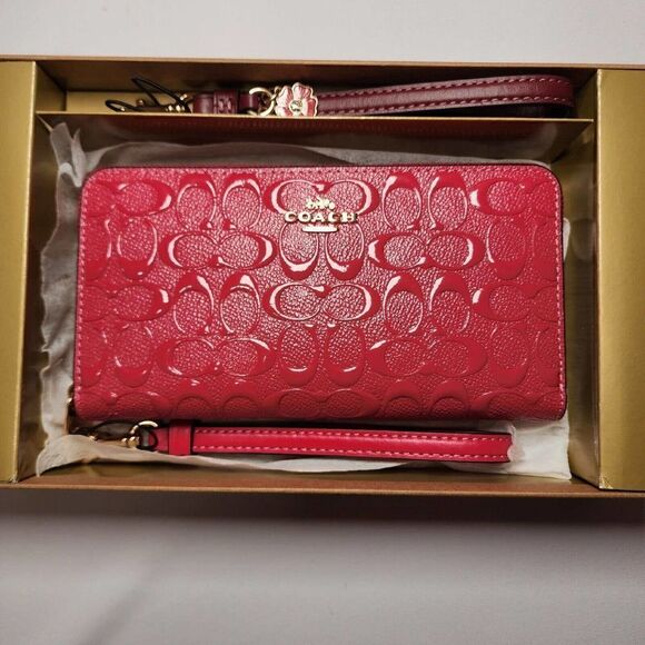 NWT COACH CH691 Boxed Long Zip Around Wallet In Signature Leather - Picture 5 of 5